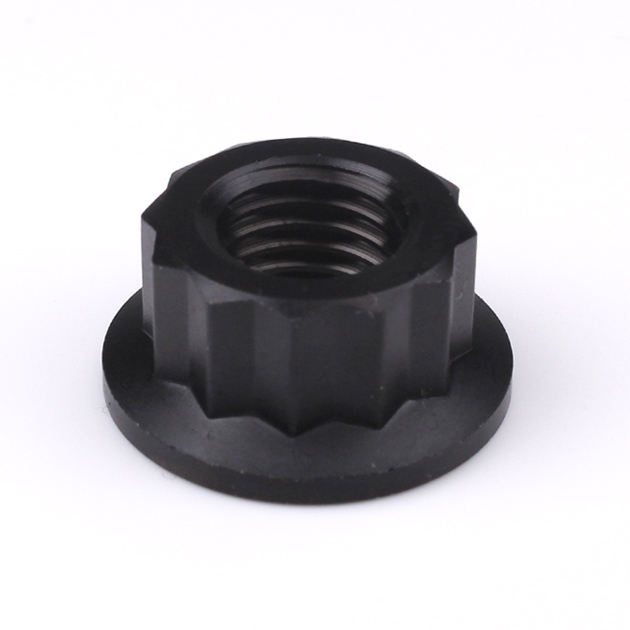Titanium Rear Sprocket Nut Bi-Hex Flange M10 x (1.0mm) Black