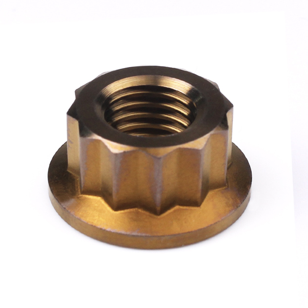 Titanium Rear Sprocket Nut Bi-Hex Flange M10 x (1.25mm) Bronze