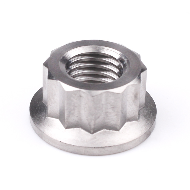 Titanium Rear Sprocket Nut Bi-Hex Flange M10 x (1.0mm) Polished