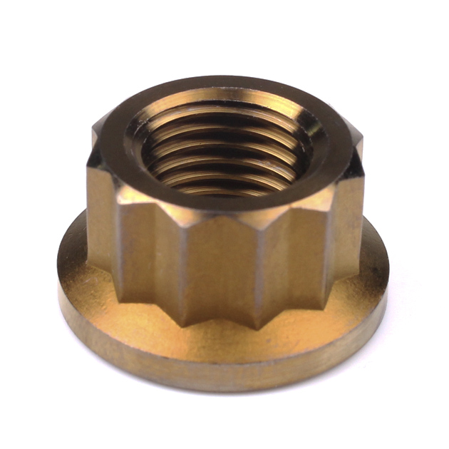 Titanium Rear Sprocket Nut Bi-Hex Flange M12 x (1.25mm) Bronze