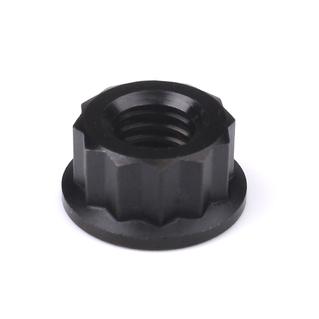 Titanium Rear Sprocket Nut Bi-Hex Flange M8 x (12.5mm) Black