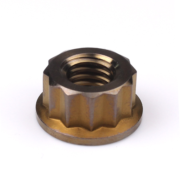 Titanium Rear Sprocket Nut Bi-Hex Flange M8 x (12.5mm) Bronze