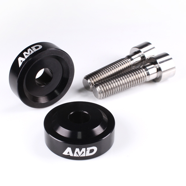 AMD Aprilia Tuono V4R 1000 V4 1100 RR Factory Bar Risers +10MM Black - Titanium Bolts