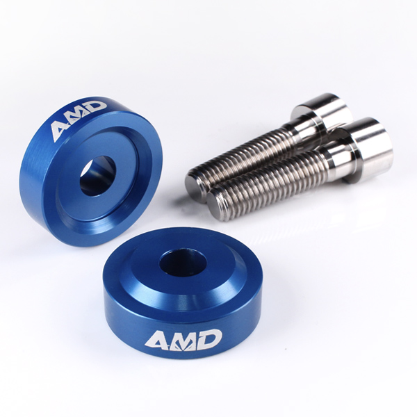 AMD Aprilia Tuono V4R 1000, V4 1100 RR + Factory, V4 1100 Factory 2021>  Bar Risers +10mm Blue - Titanium Bolts