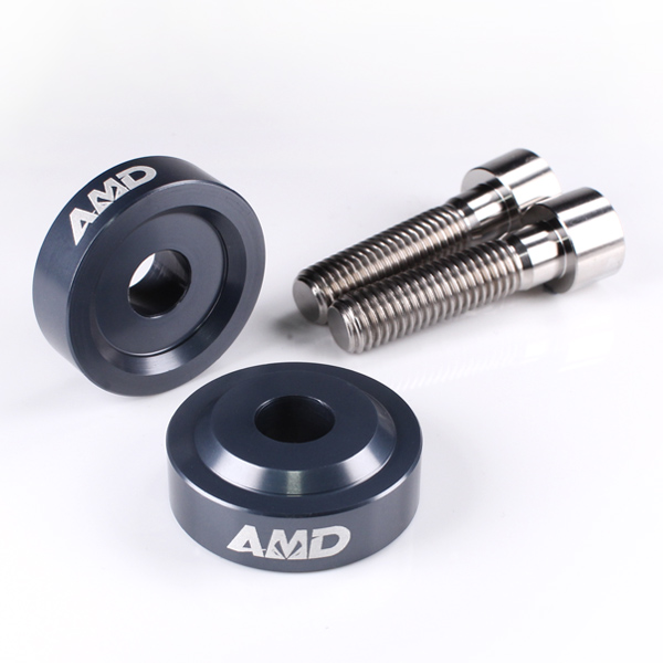 AMD Aprilia Tuono V4R 1000 V4 1100 RR Factory Bar Risers +10MM Gunmetal Grey - Titanium Bolts