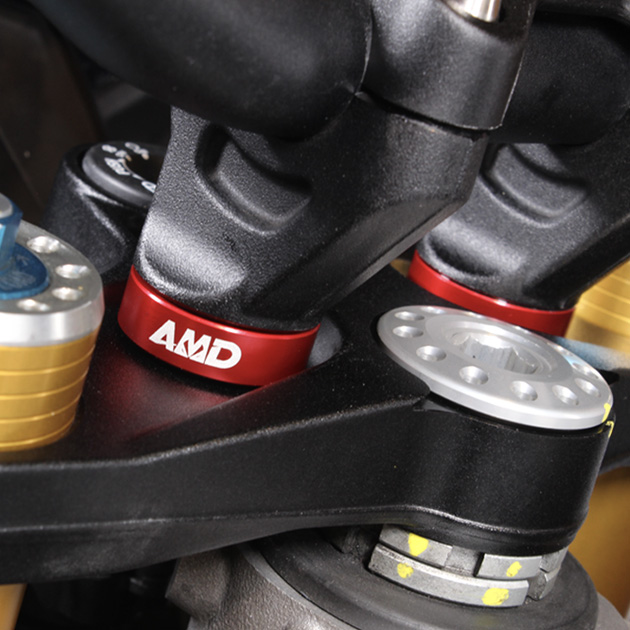 AMD Handlebar Risers +10mm Aprillia Tuono V4R 1000 / V4 1100 RR / Factory Red