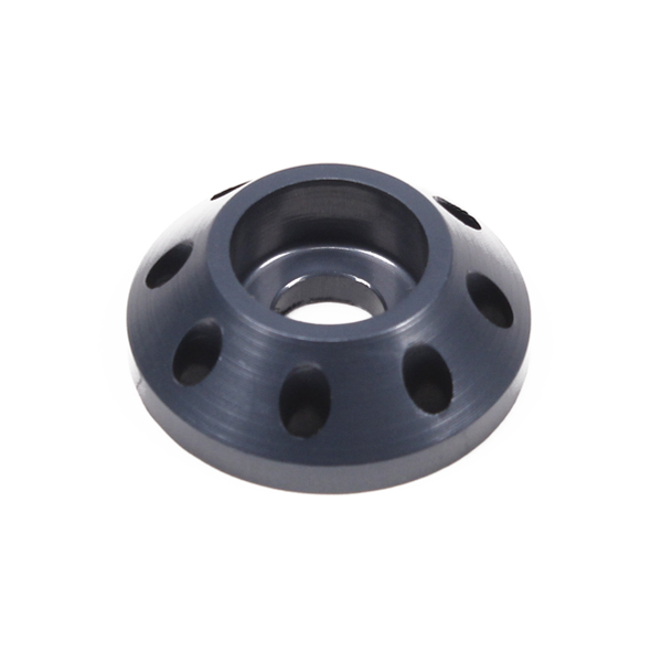 AMD M6 Aluminium Drilled Cone Washer 22mm OD / Gunmetal Grey