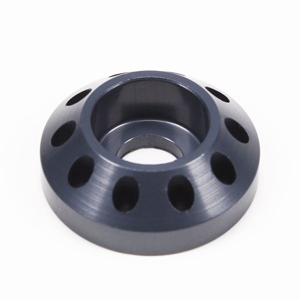 AMD M8 Aluminium Drilled Cone Washer 26mm OD / Gunmetal Grey