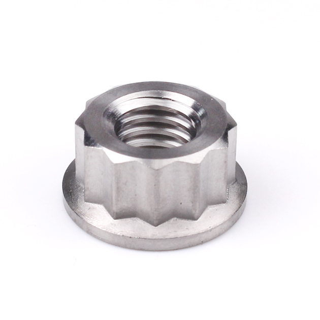 Titanium Rear Sprocket Nut Bi-Hex Flange M8 x (12.5mm) Polished