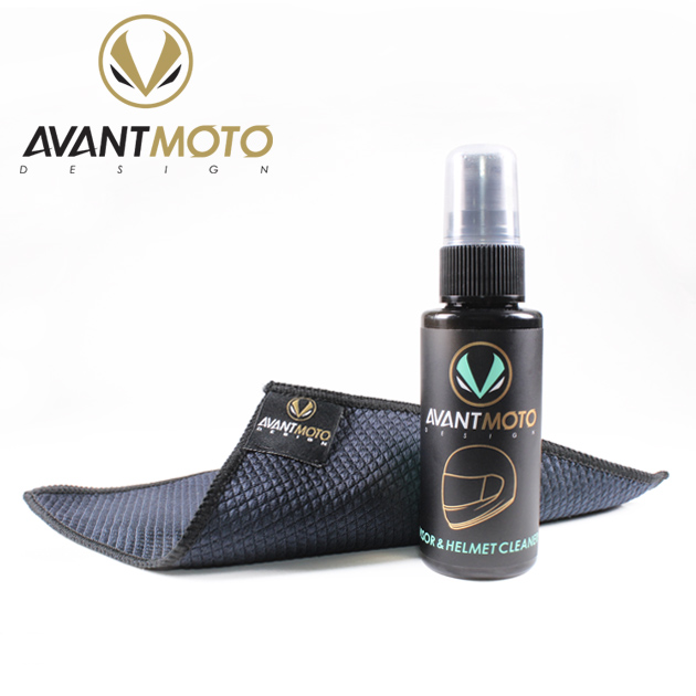 Avant Moto Design Motorcycle Visor and Helmet Cleaner with Cleaning Cloth - 50ml